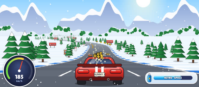 Frosty Peaks: snowy pines and mountains