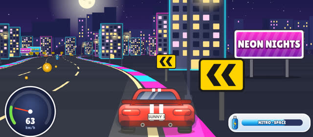 Neon City: night skyline with neon lights